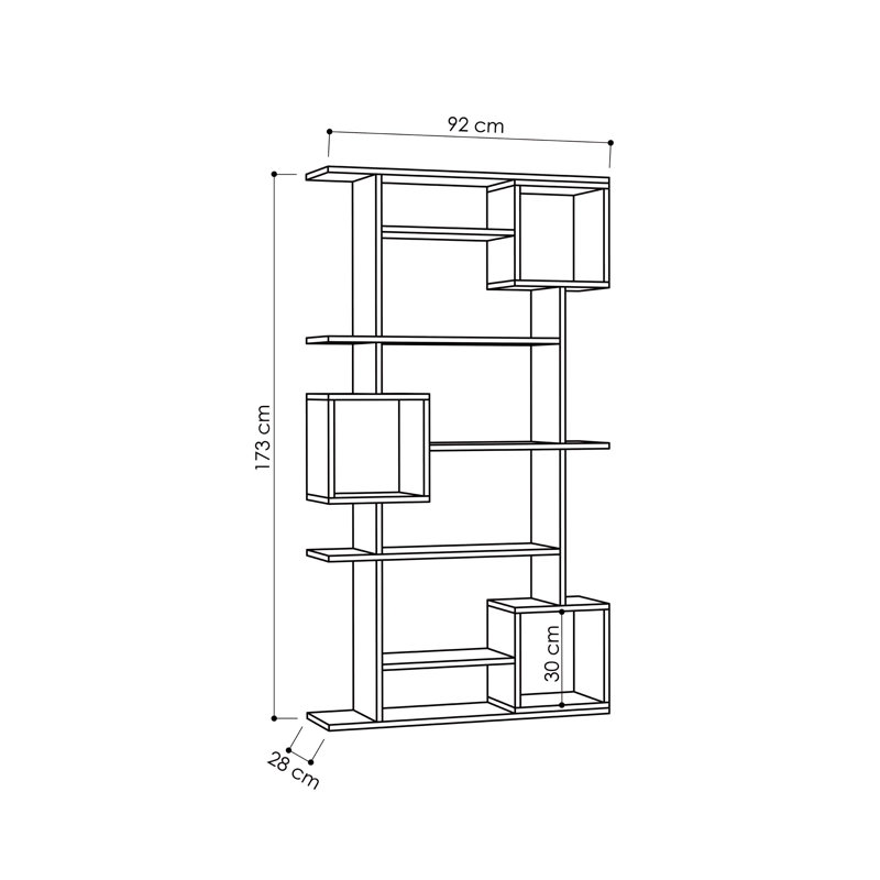 Pearson 6-Tier Freestanding Bookcase with Open Compartments, Oak