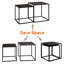 Ensemble de tables basses 2 pièces Modern Modern, plateau en marbre noir et tables de bout carrées en métal noir pour le salon-129355288