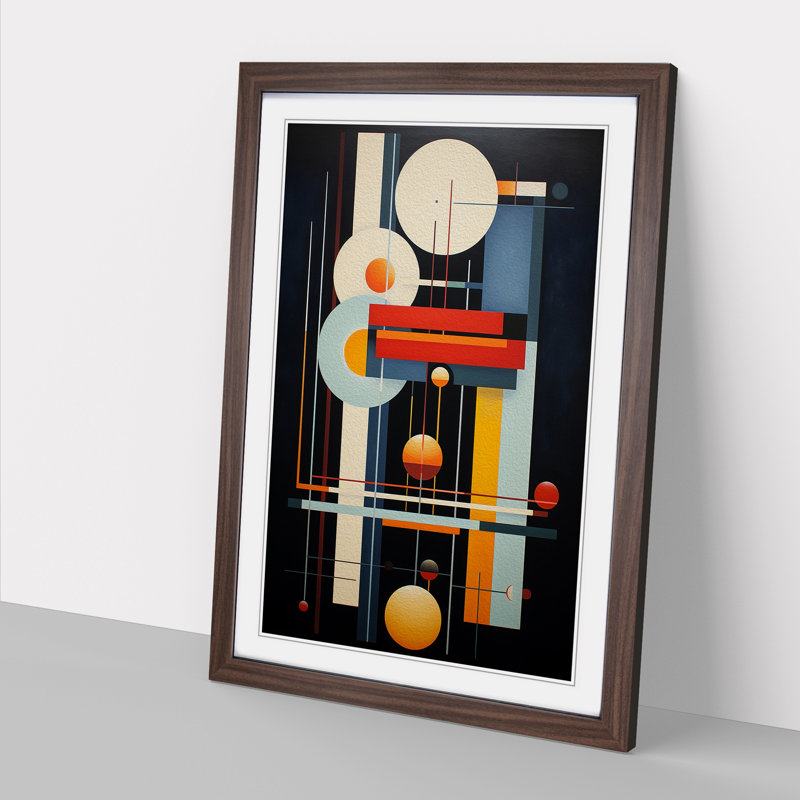 Bauhaus Art Deco Art - Framed Print, Walnut Framed, 46cm H x 34cm W x 2cm D