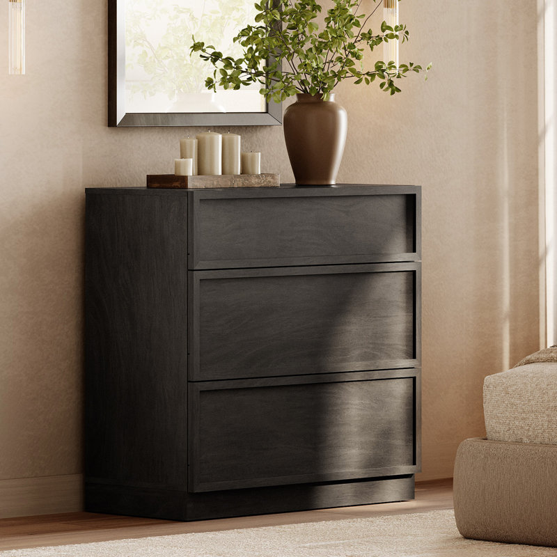 Table de chevet avec 3 tiroirs, grande table de bout moderne avec grand rangement pour le salon, table d'appoint en bois pour la chambre à coucher et rangement pour garde-robe