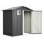 Metal Outdoor 6' X 4' Storage Shed In Black, Rustproof And Spacious, For Backyard Tools Bicycles, Secure Door Lock, Transparent Non Window, Hassle- Installation 6ft 4ft Steel Shed, Storage, Spacious