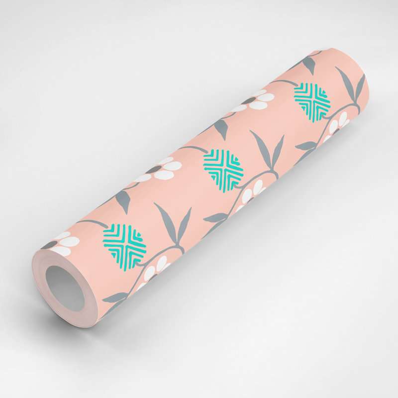 Rouleau de papier peint Nomad Kimono, Corail blanchi, L 24 po x L 18 po