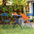 Anshu Iron Table And Folding Chair Set, 2 - Person Round Outdoor Dining Set-1128586542