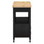 Chariot de cuisine avec plateau en bois massif de 34,75 po de largeur Brothwells-1239492687