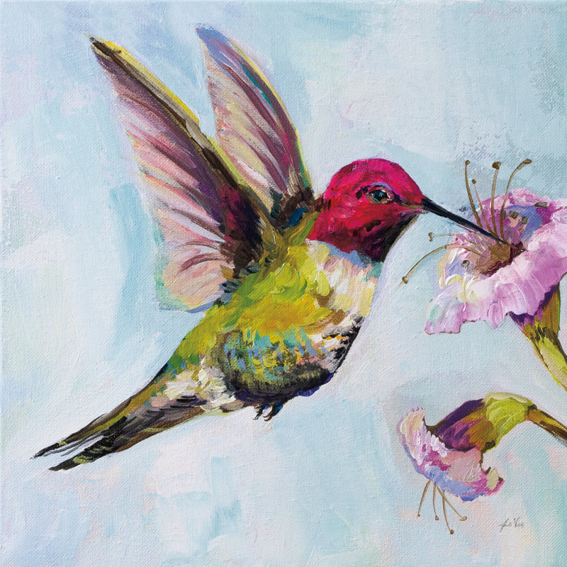 Hummingbird I by Jeanette Vertentes - Wrapped Canvas Painting, 122cm H x 122cm W