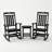 3-Piece Outdoor Rocking Chair Set, 2 HDPE Porch Rockers With Side Table, All-Weather Patio Conversation Set-1960459025