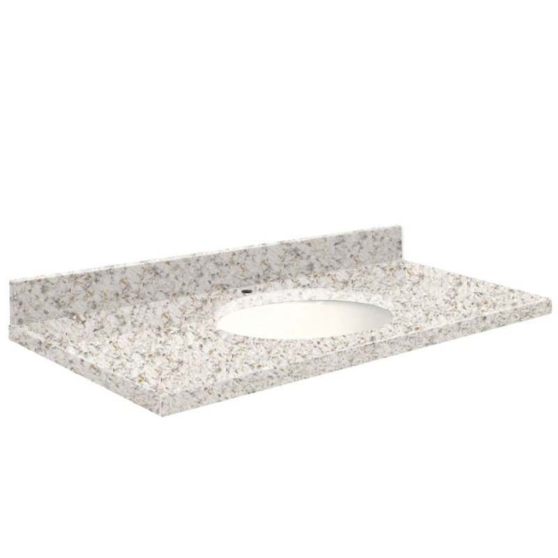 Dessus de salle de bain simple 25 po meuble-lavabo, Décalé de 8 po, Blanc, Côte de Sorrento