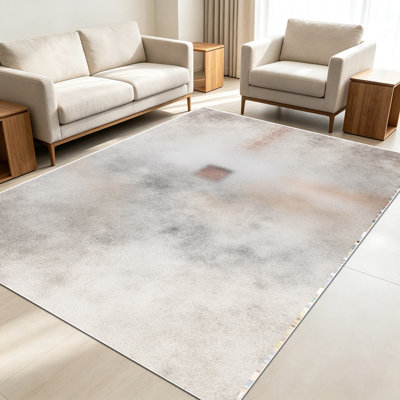 Tapis de style abstrait de 1 pièce pour le salon, doux et confortable, adapté à toutes les saisons, facile à entretenir, tapis de sol intérieur lavable à la machine, sous la table de ferme convenant à la chambre à coucher, à la salle à manger, au couloir, au patio, au balcon, à la maison