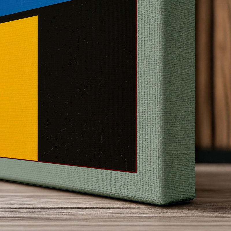 Structured Colour Geometric - Wrapped Canvas, 30x20 - 76.2 x 50.8 cm, Sage Border