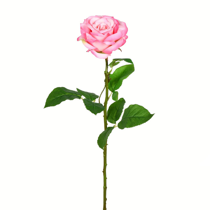 Tige de rose artificielle 26 po, Rose pâle