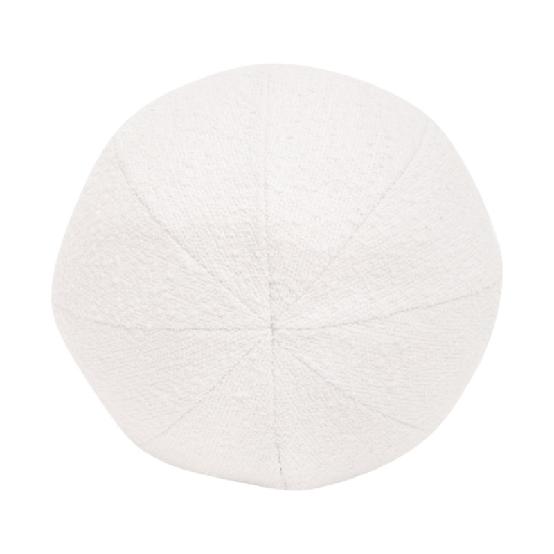 12" Sphere Polyester Upholstered Off-White Essential Pillow