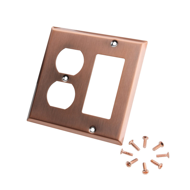 Copper Finish Stainless Steel Combination Wall Plate