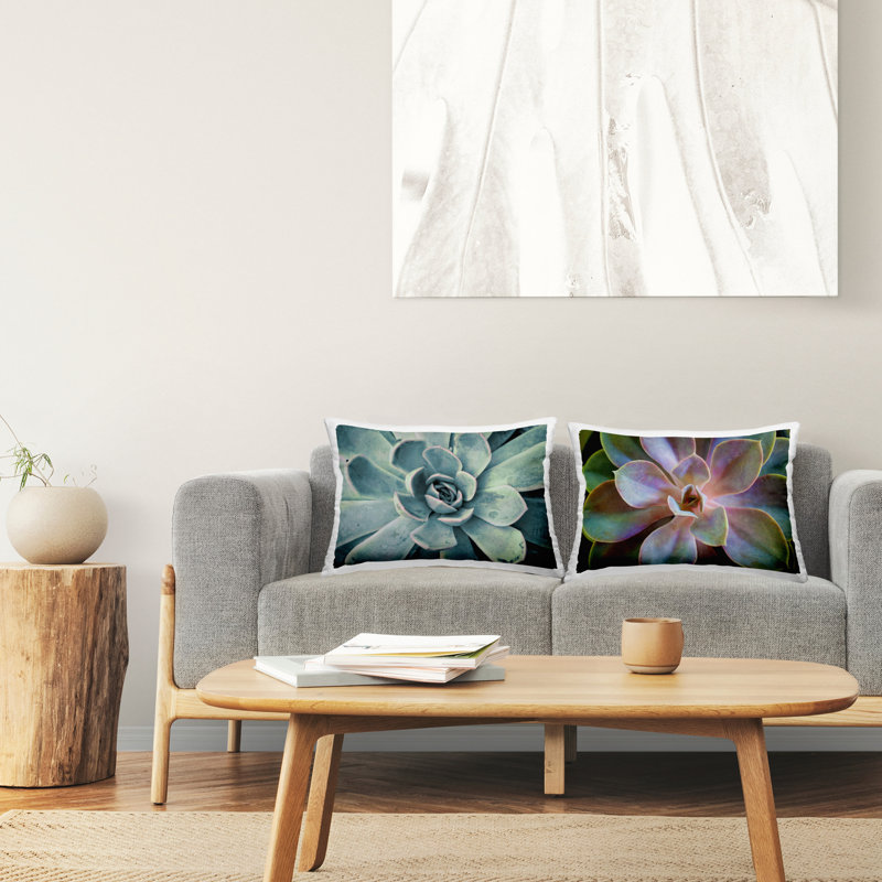 Coussin décoratif imprimé Centric Succulent Forms par Susan Bryant (ensemble de 2)