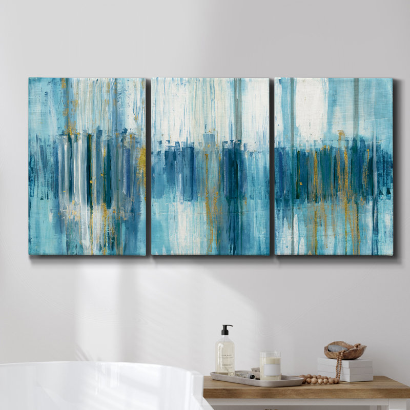 «Autumn Coastline I» sur toile, reproduction de 3 pièces, H 27 po x l 54 po x P 2 po