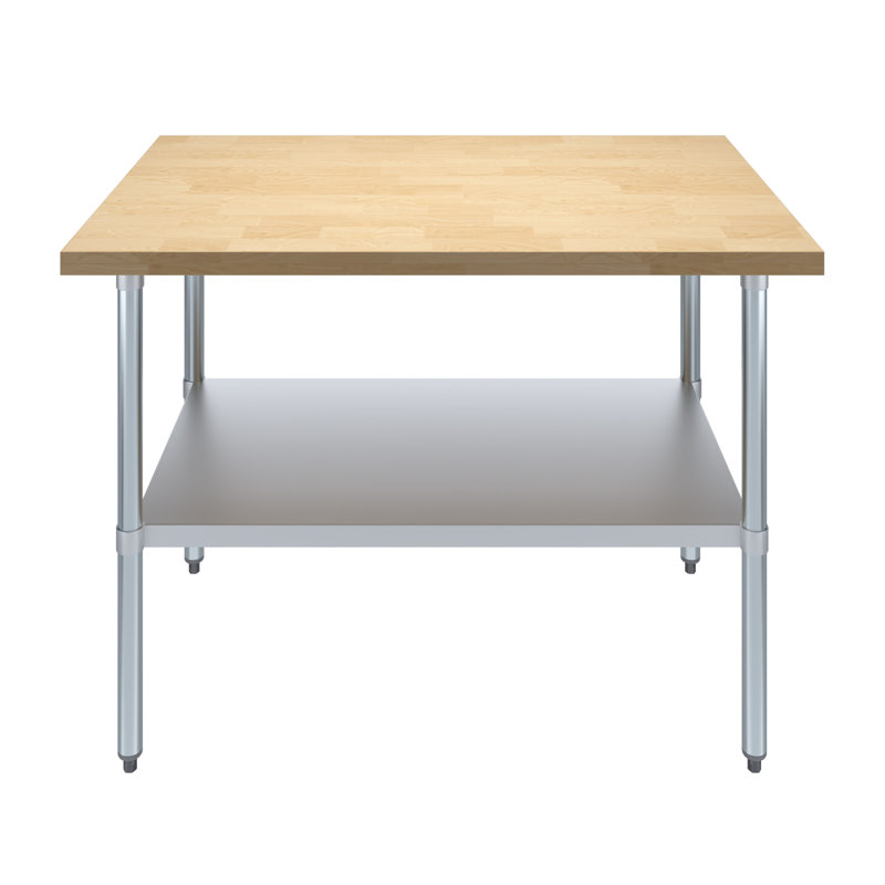 Amgood Wood 35'' H Work Table, 35" H x 48" L x 30" D