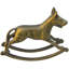 Midcentury Brass Rocking Dog