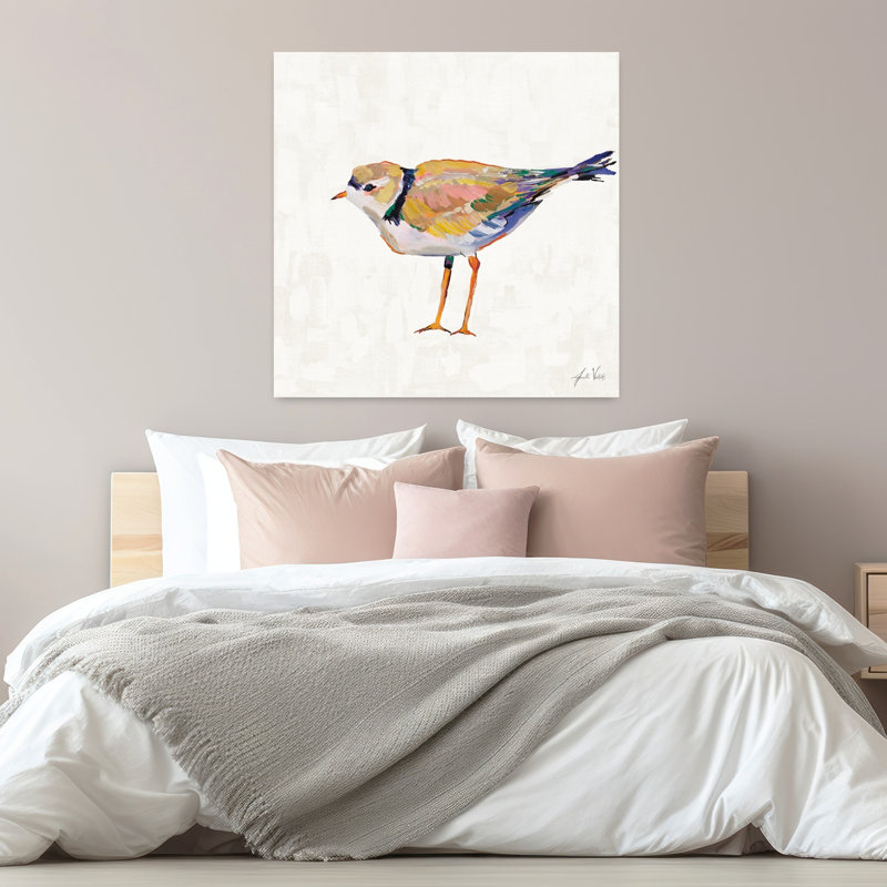 Art contemporain en lin ivoire avec animaux oiseaux, H 32 po x l 32 po