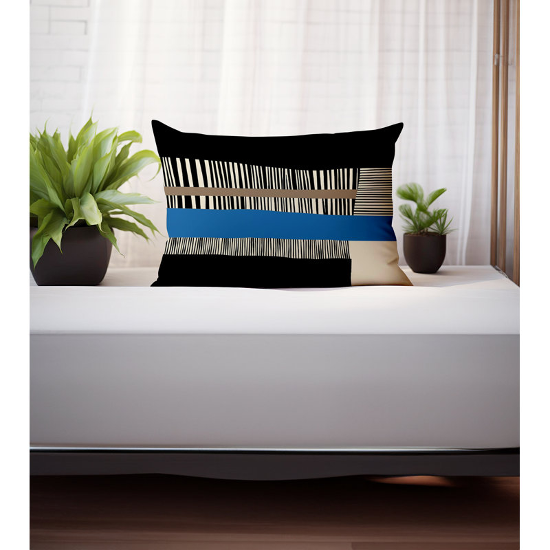 Housse et insert de coussin rectangulaire intérieur / extérieur en polyester / mélange de polyester Chamu, Turquoise
