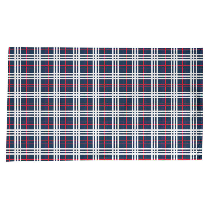 Nappe en mélange de coton à carreaux, Bleu nautique / rouge / blanc