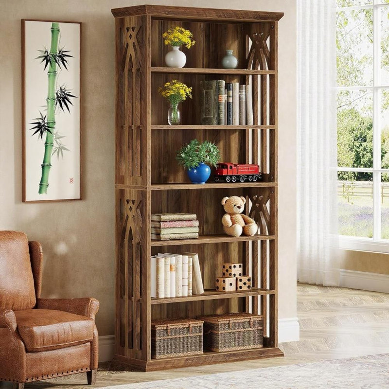 Bibliothèque avec armoire de rangement et tablettes