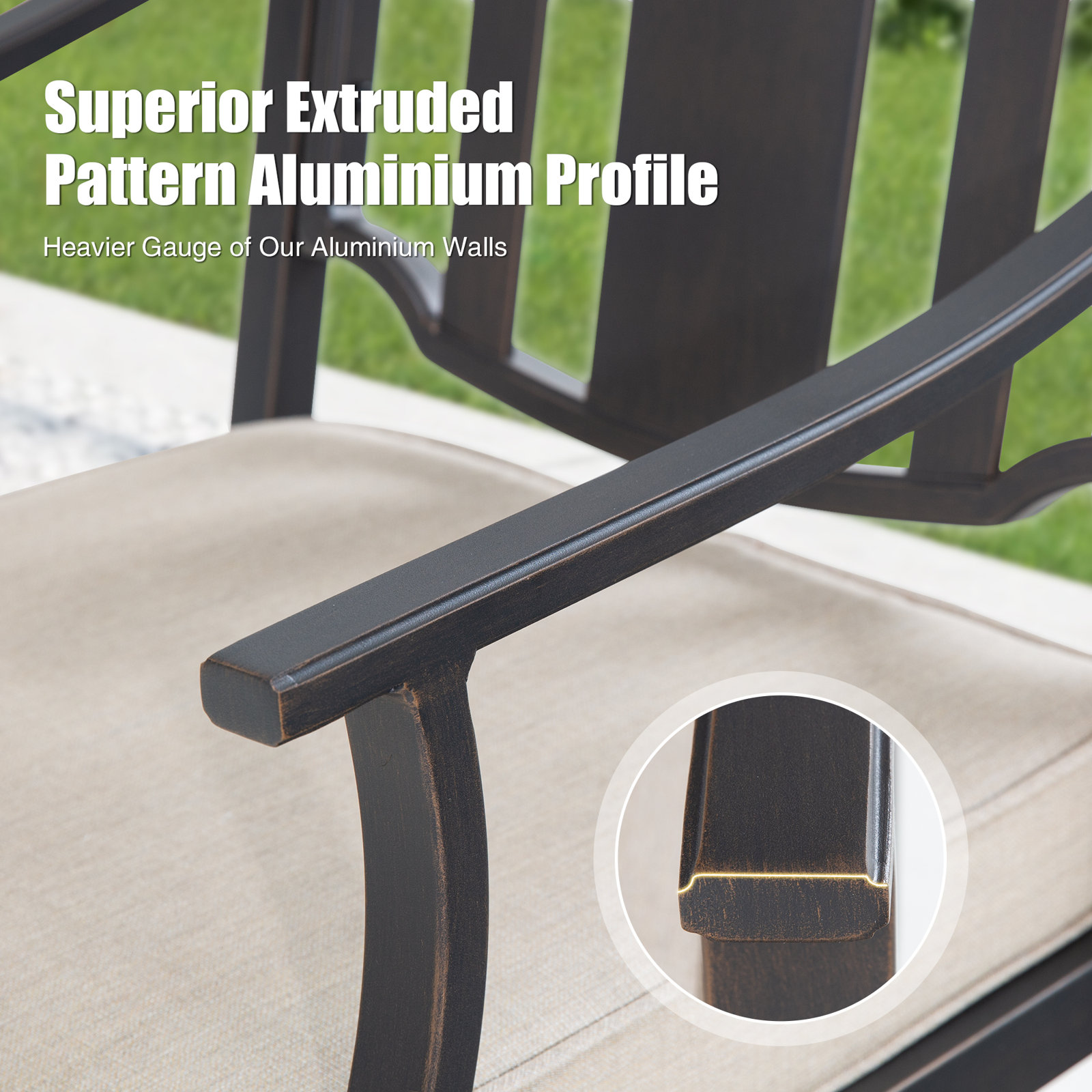 Patio Aluminum Dining Chairs With Sunbrella® Cushions