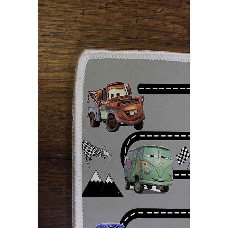 Tapis en polyester tissé à la machine en rouge / gris / noir, Rectangle 3 pi 11 po x 5 pi 11 po