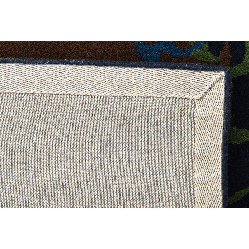 Tapis carré bleu marine Otto