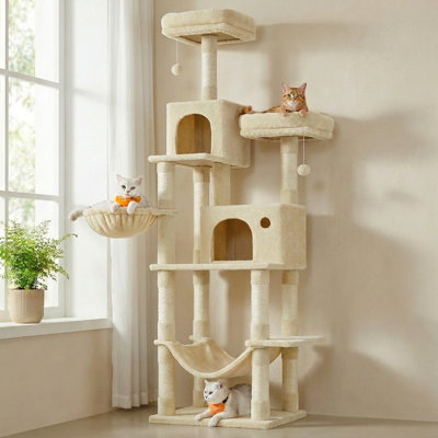 Timmins 78.3" Multi-Level Cat Tree with Cat Scratching Posts, Warm Cat Condo For Indoors