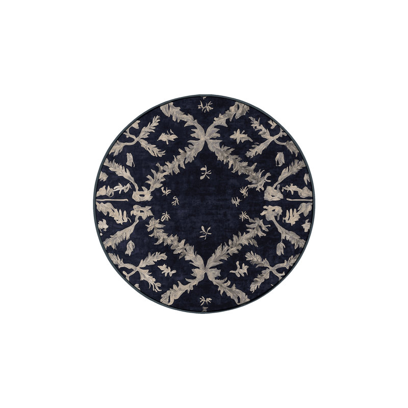 Machine Washable Gray Area Rug, Round 7'