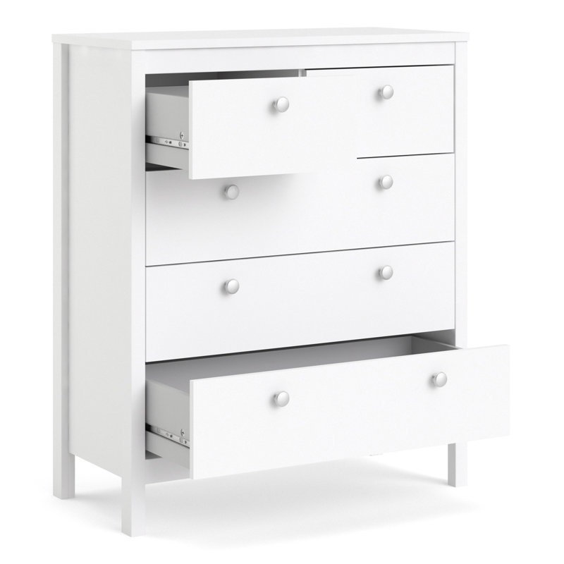 Cynsere 82.1cm W 5 - Drawer Chest of Drawers, White