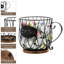 Grande tasse à café en métal rustique K-Cup, grand panier en fil métallique avec base en bois pour le rangement du comptoir de café-113498440