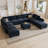 Kandle Modular Upholstered Velvet Chaise Sectional Sofa-948274230
