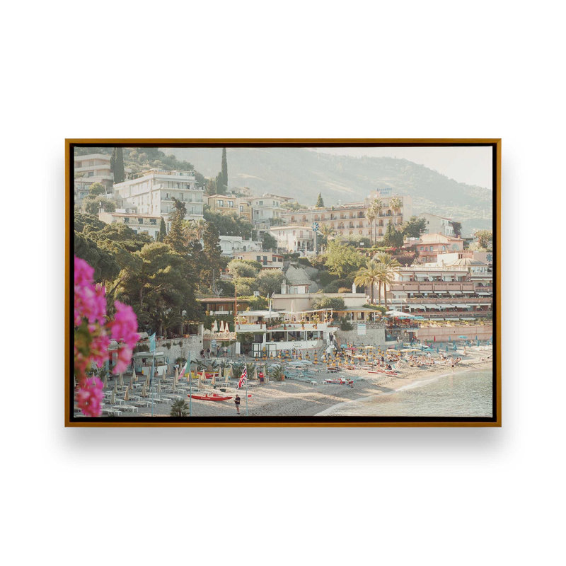 «Blossoms by the Bay», reproduction sur toile, Cadre flottant or poli, H 12,75 po x l 18,75 po x P 1,75 po