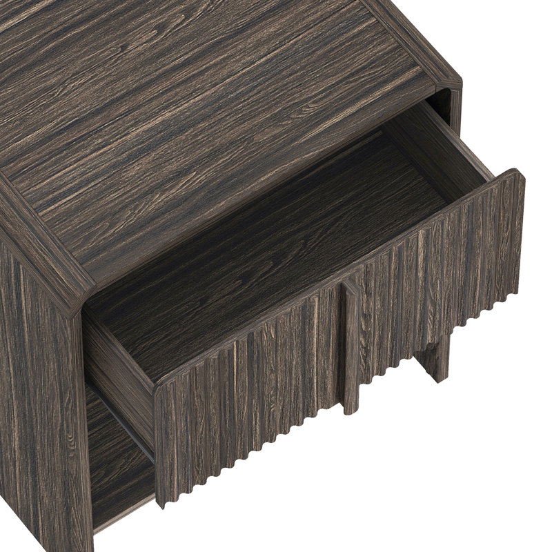Novara 22" Contemporary 1-Drawer Nightstand in Jacobean Walnut, Jacobean Walnut