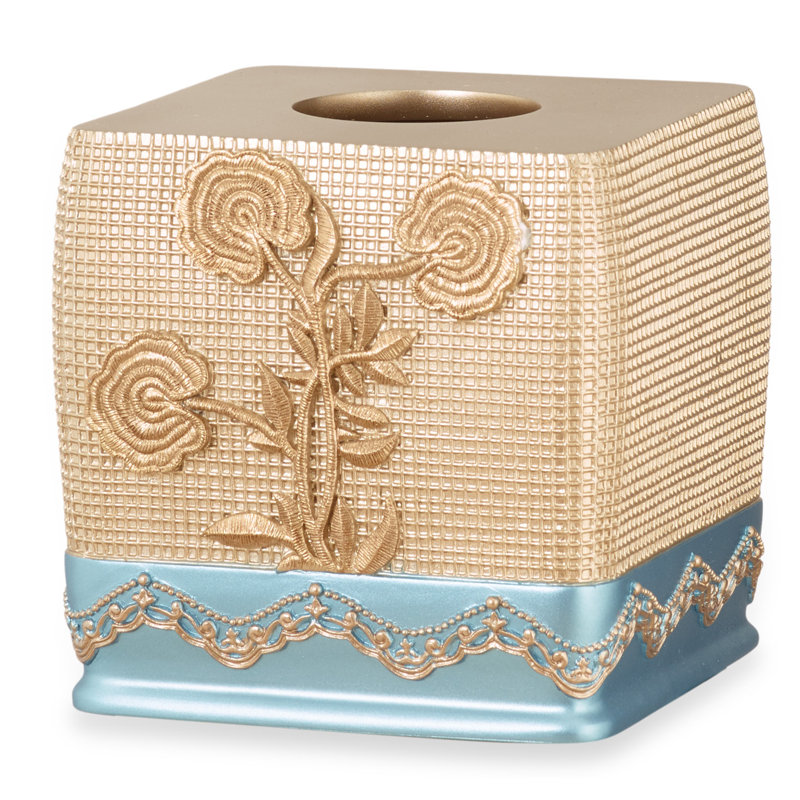 Housse pour boîte à mouchoirs Shepl, Jaune/bleu