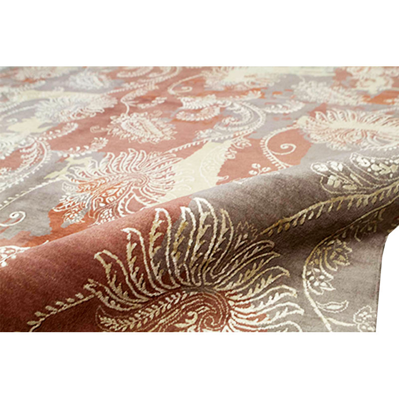 Damask Area Rug in Red
