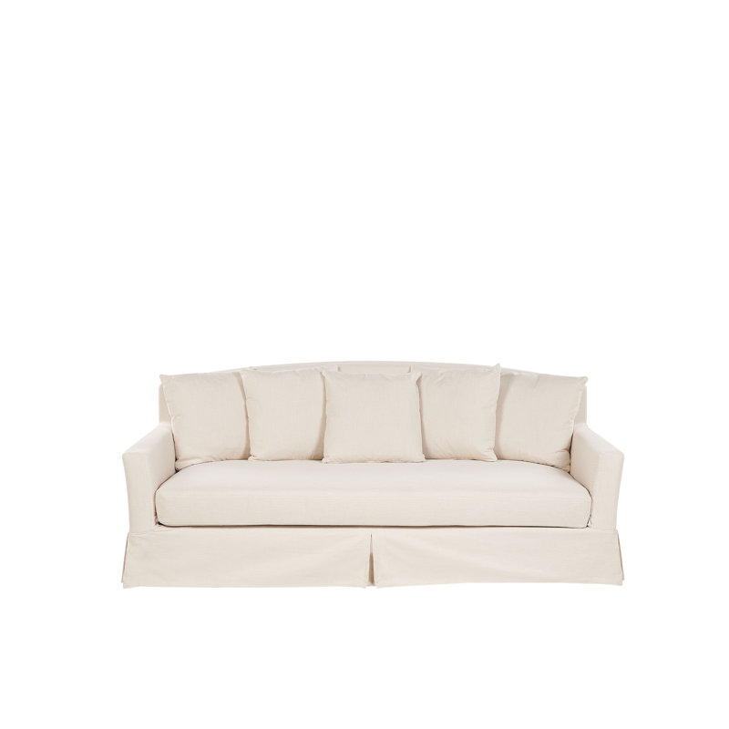 Abdulbaki Polyester Box Cushion Sofa Slipcover, Beige