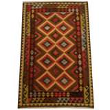 Tapis rouge en laine fabriqué à la main Azpeitia Azpeitia