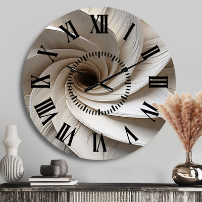 Horloge murale à spirales abstraites blanches