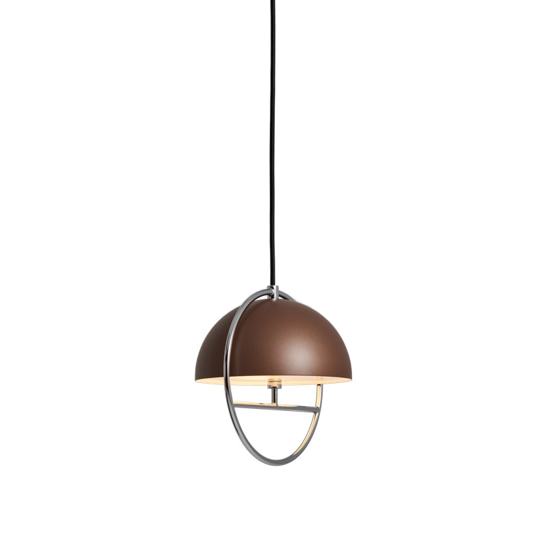 Huan 1 - Light Pendant, 9.1" H x 8.9" W x 7.9" D, Cocoa, Chrome