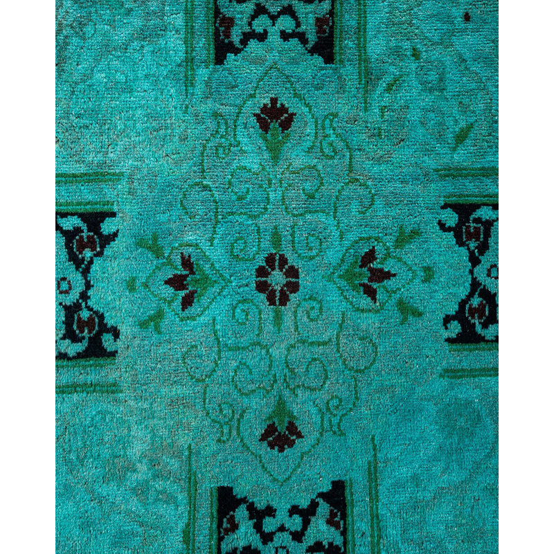 Tapis bleu unique de 10 pi 3 po x 14 po Yolette