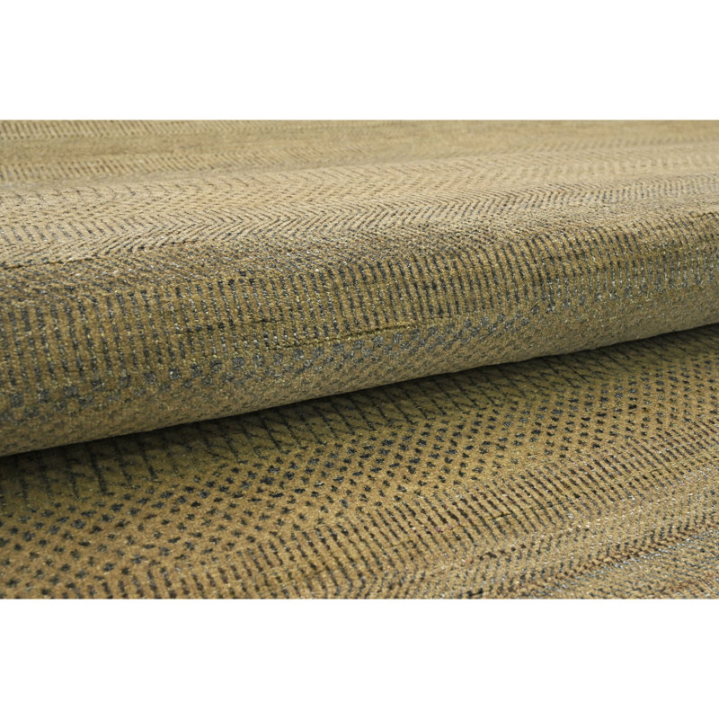 One-of-a-Kind Rectangle 12' x 15'10" Area Rug in Natural/Black