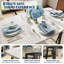 Ensemble de table de salle à manger 5 pièces pour 4, table de cuisine en MDF de 43 po et 4 chaises, peu encombrantes, blanc-131238480-131238482-131238478-131238475