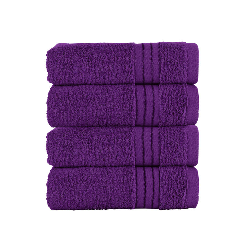 Elegant Comfort 100% Turkish Cotton 4-Piece Towel Set – Ultra Soft, Highly Absorbent, Quick Dry Bathroom Towels, Purple