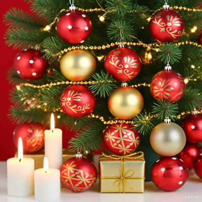 20 PCS 2.3" Christmas Baubles, Shatterproof Design