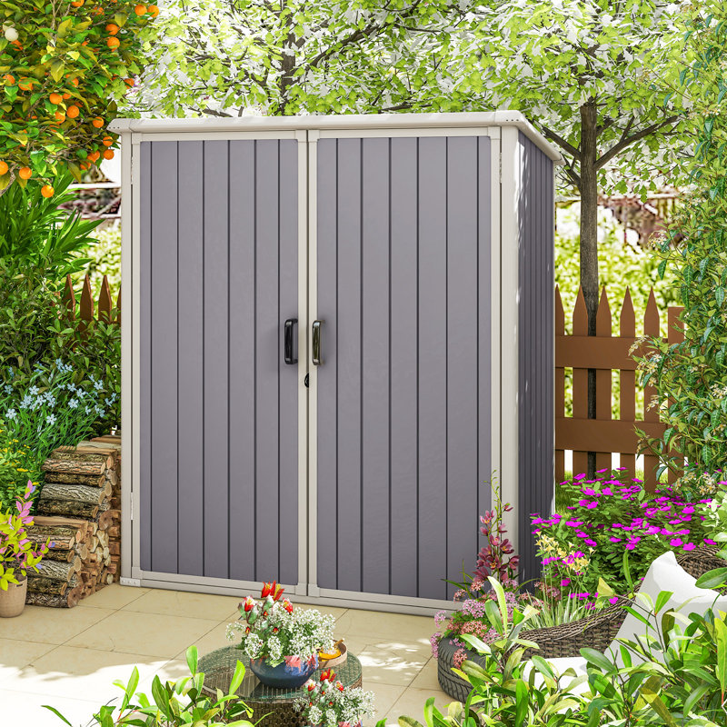 5 ft. W x 3 ft. D Horizontal Storage Shed, Gray