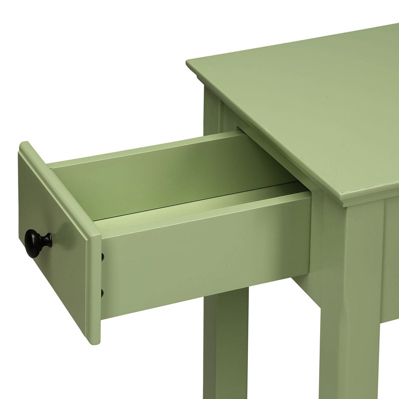 Table d'appoint en bois avec tiroir et tablette pour un rangement décoratif de style transitionnel