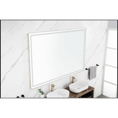 84 X 48 Inch LED Bathroom Mirror With Front And Backlight, Wall Mounted Vanity Mirror With Anti-Fog, Memory, 3 Colors, Stepless Dimmable