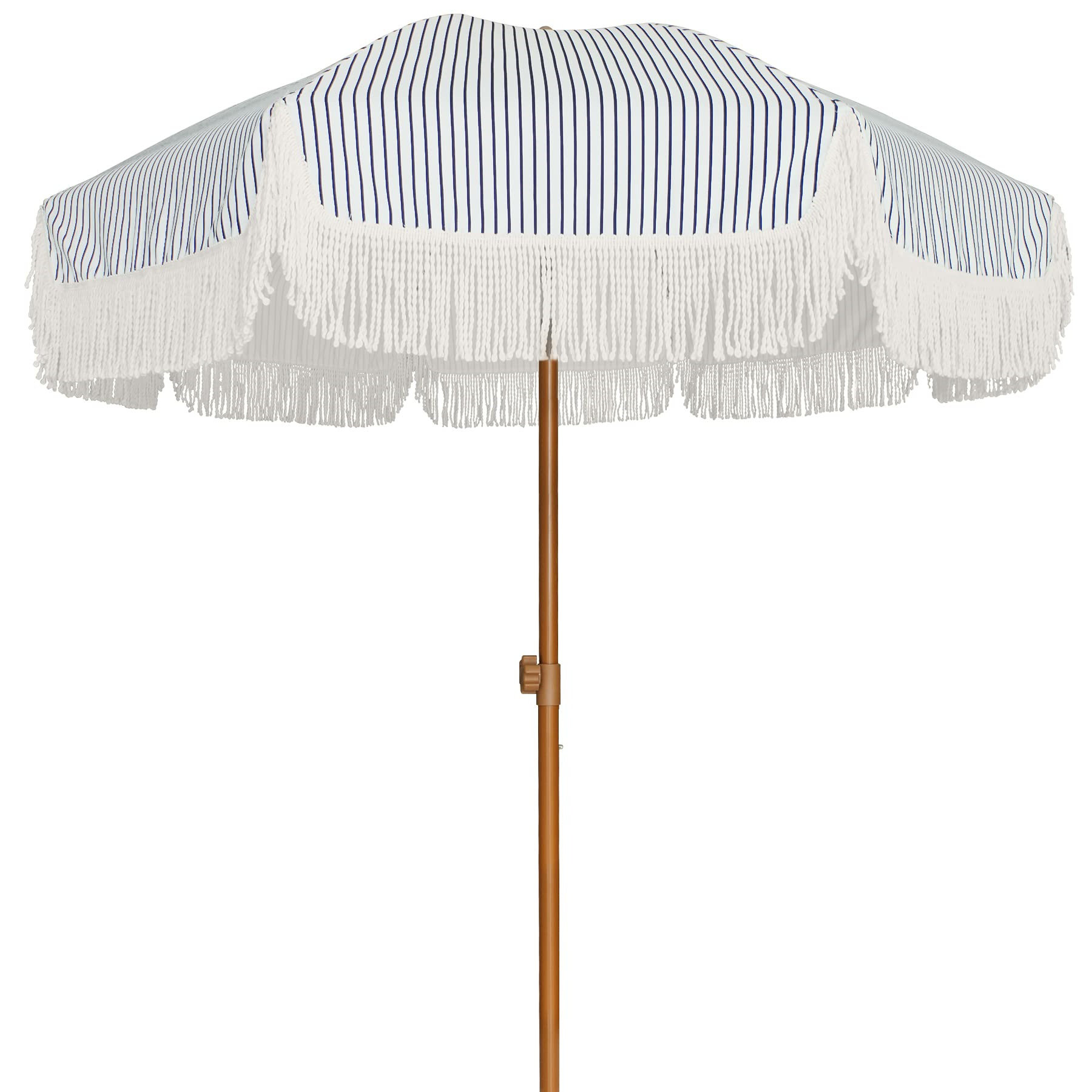 Arlmont &amp; Co. 7ft Patio Umbrella with Fringe Tassels | Wayfair