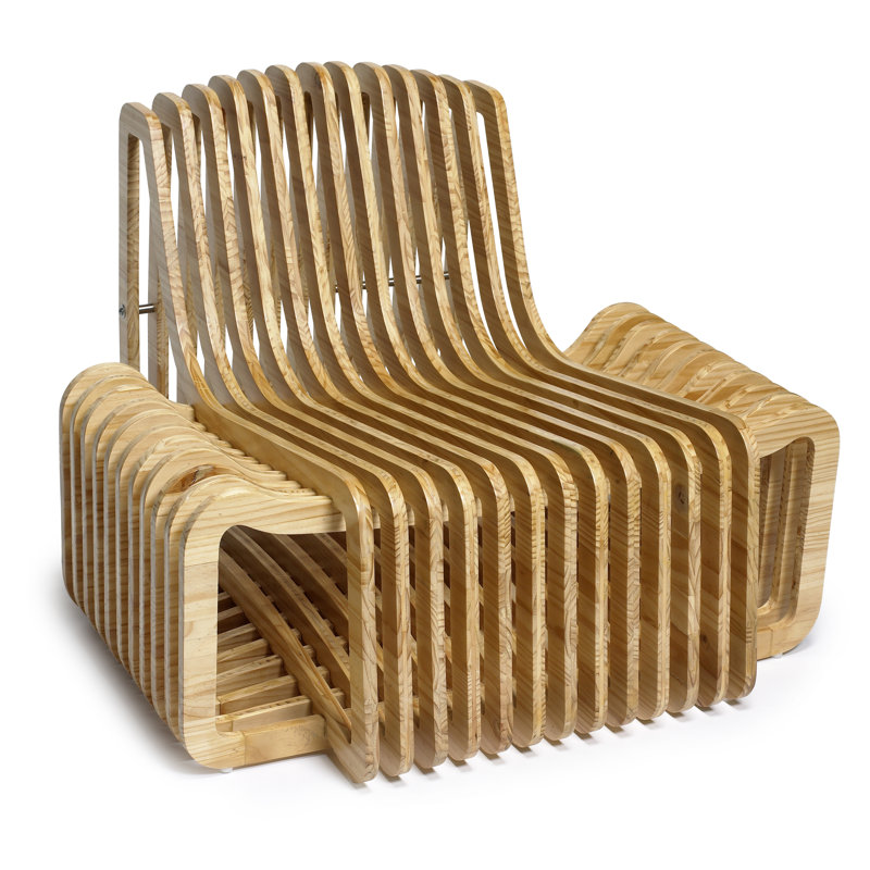 Chaise avec accoudoirs rembourrée Arata, Naturel